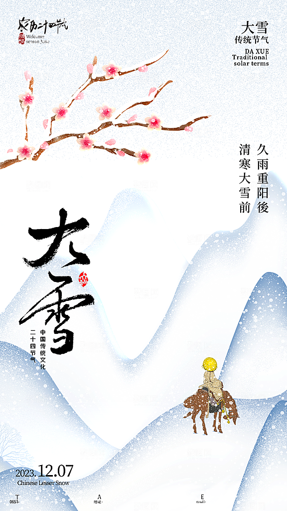 传统节气大雪简约海报