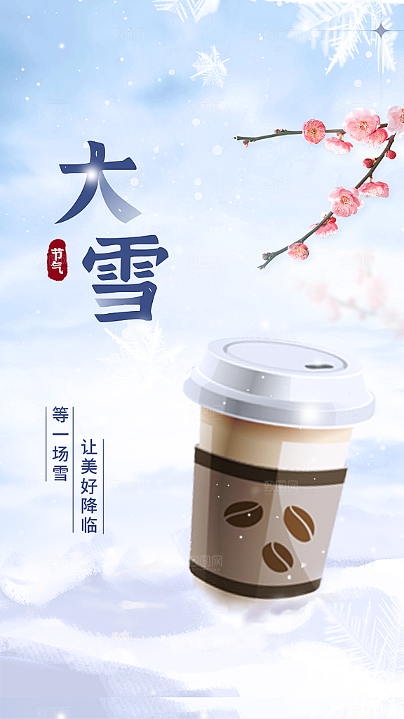 传统节气大雪简约海报