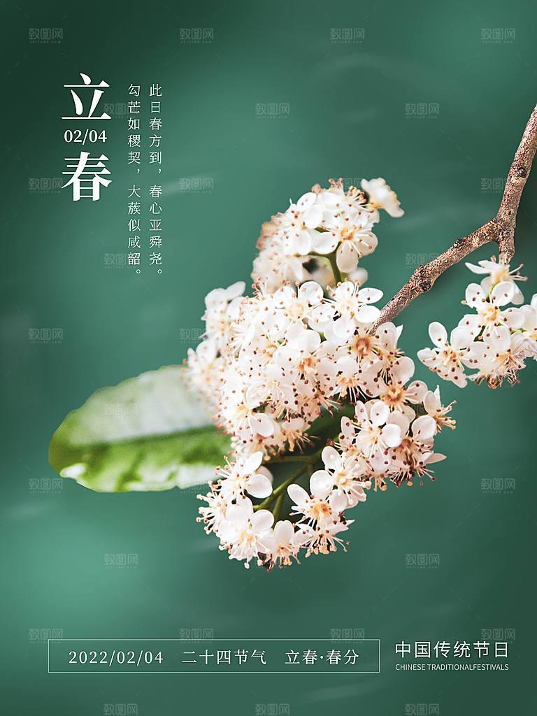 中国传统二十四节气立春节气宣传海报