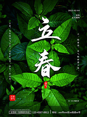 中国传统二十四节气立春节气宣传海报