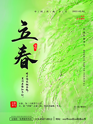 中国传统二十四节气立春节气宣传海报