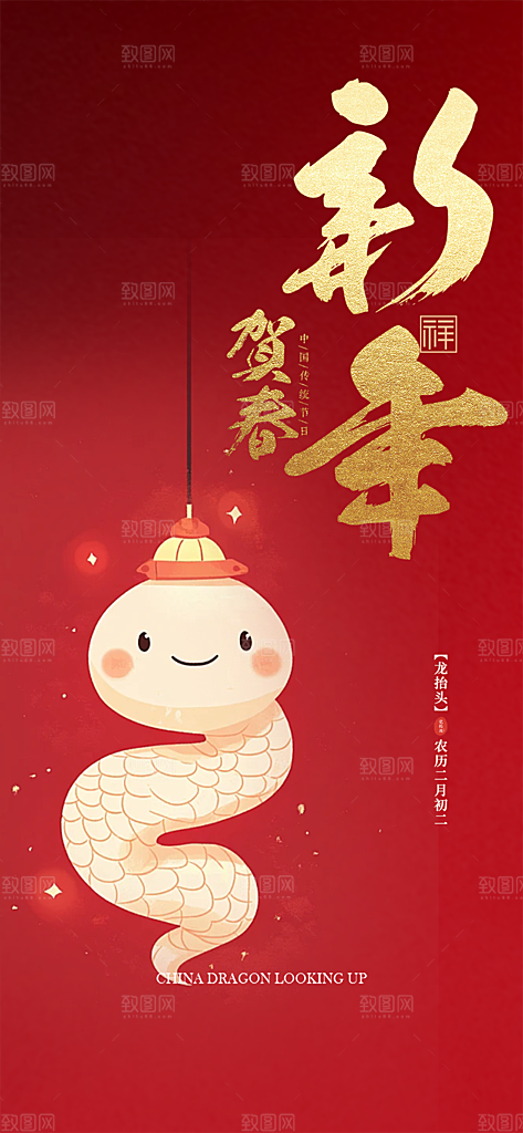 新年过年蛇年喜庆新春活动海报