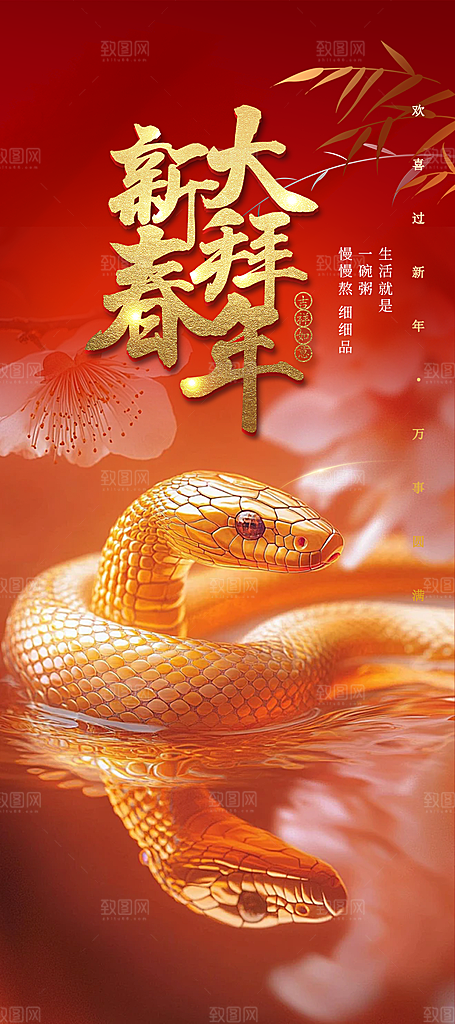 过年蛇年喜庆新春活动海报