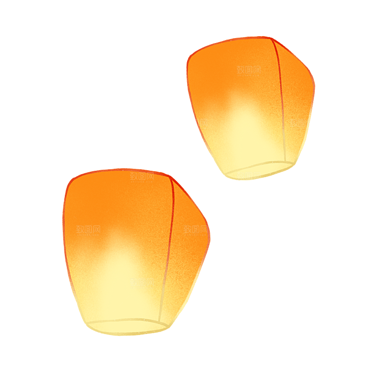 孔明灯免抠元素设计