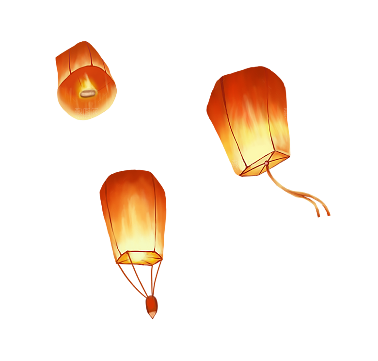 孔明灯免抠元素设计
