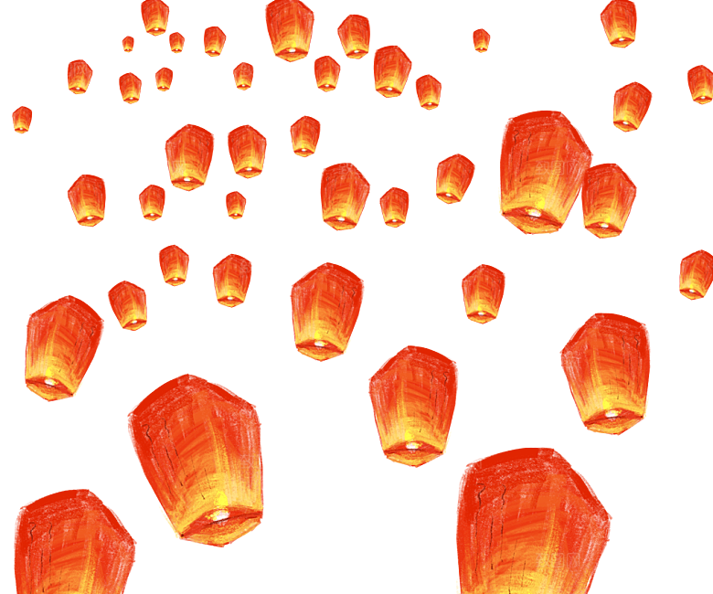 孔明灯免抠元素设计