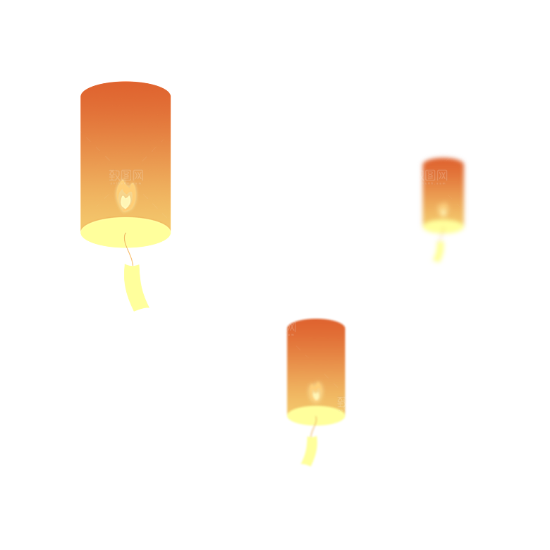 孔明灯免抠元素设计