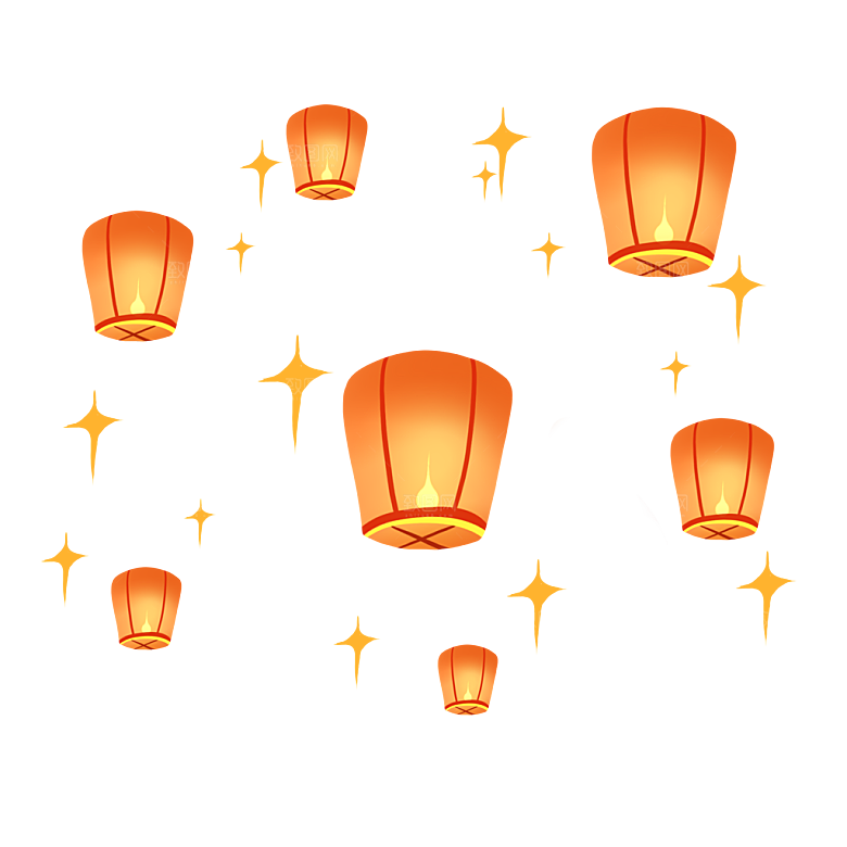 孔明灯免抠元素设计
