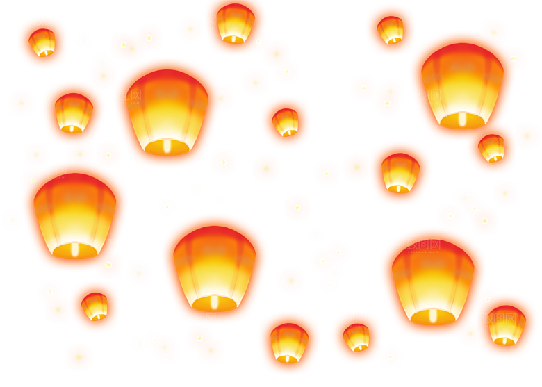 孔明灯免抠元素设计素材