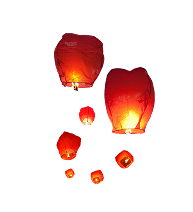孔明灯免抠元素设计素材