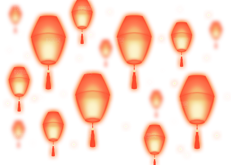 孔明灯免抠元素设计