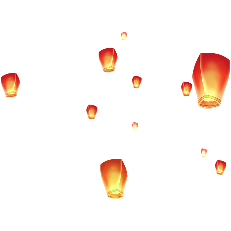 孔明灯免抠元素设计