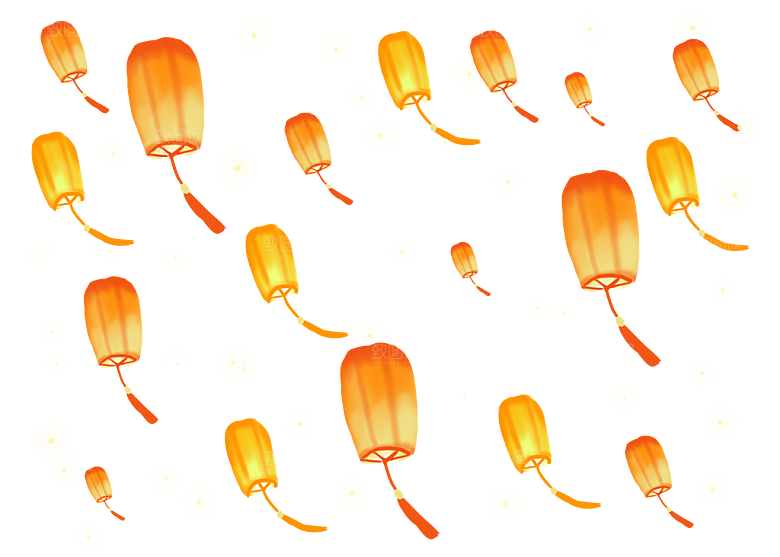 孔明灯免抠元素设计素材