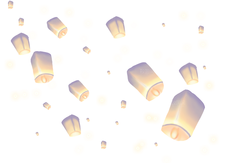孔明灯免抠元素设计素材