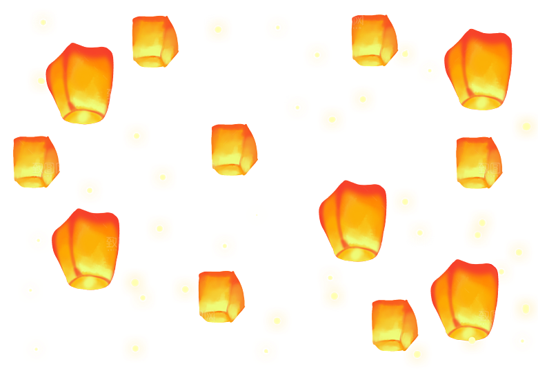 孔明灯免抠元素设计素材