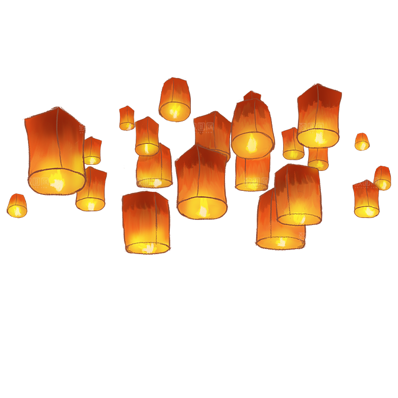 孔明灯免抠元素设计素材图片