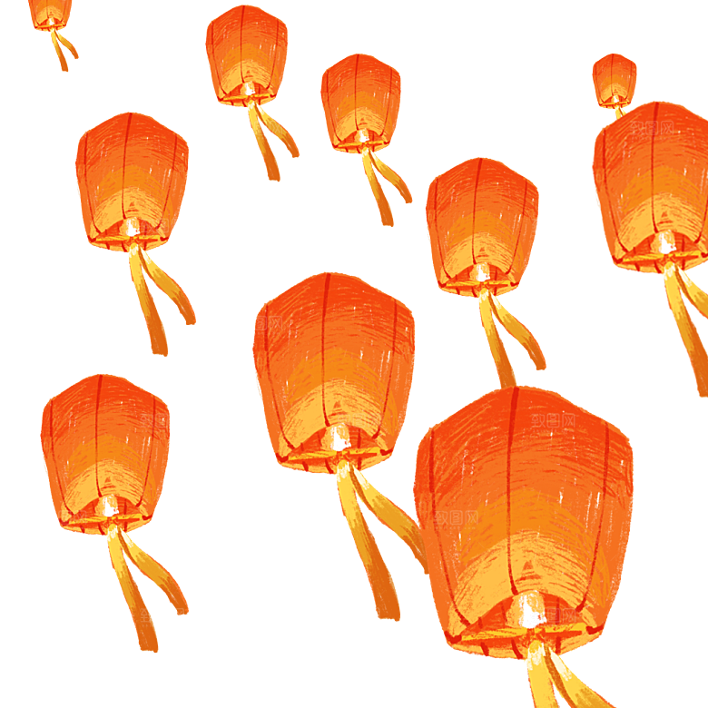 孔明灯免抠元素设计素材图片