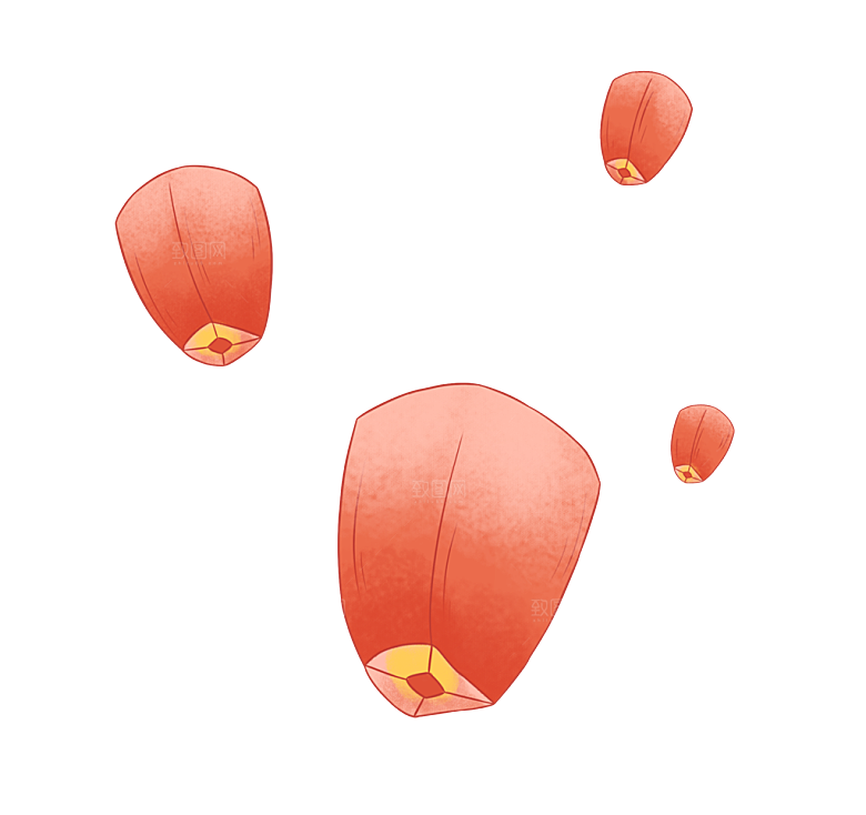 孔明灯免抠元素设计素材图片