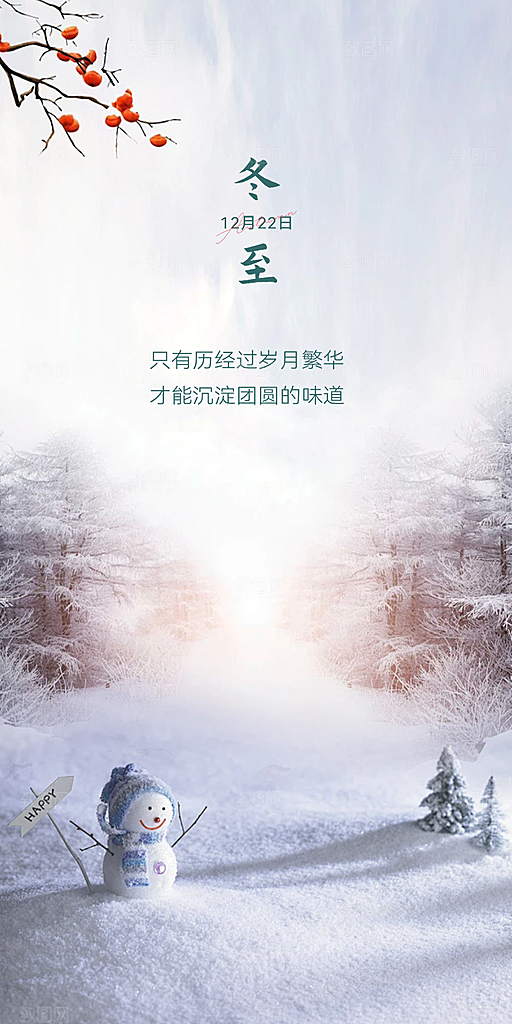 二十四节气冬至宣传活动海报