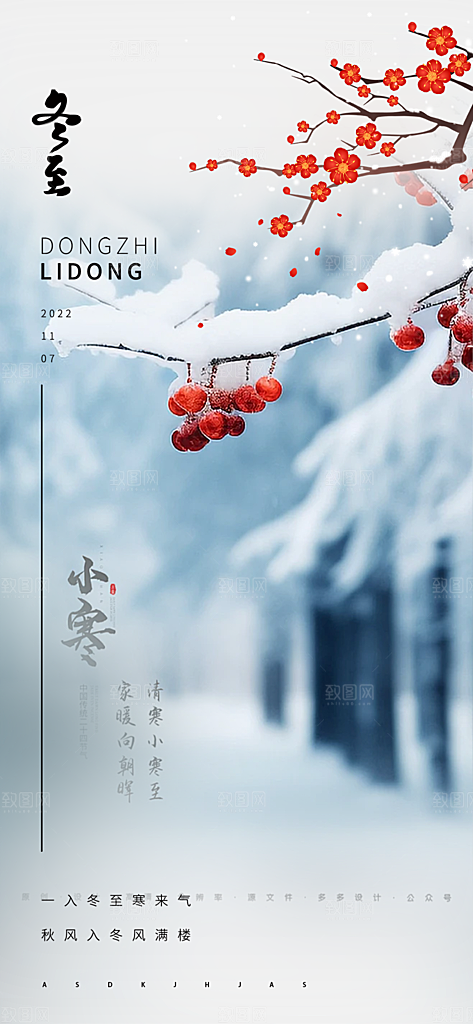 二十四节气冬至宣传活动海报