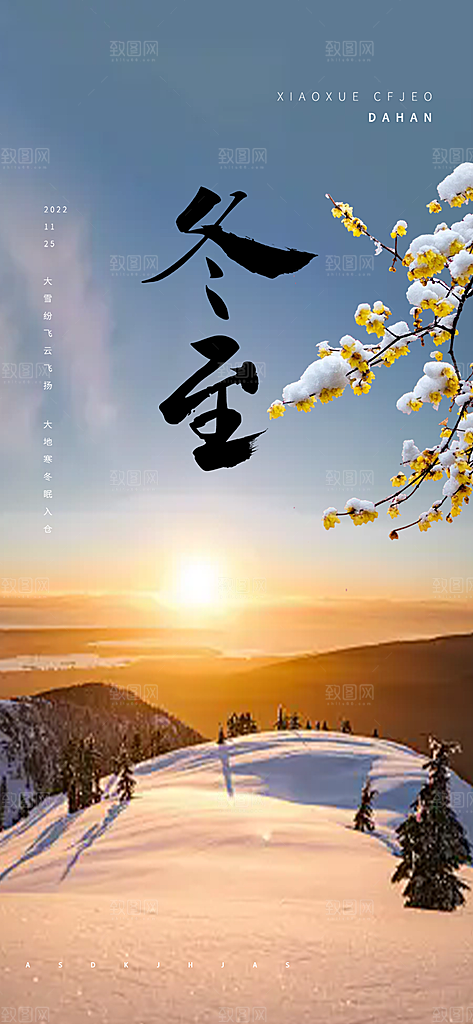 传统二十四节气冬至宣传活动海报