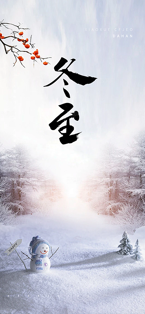 传统二十四节气冬至宣传活动海报