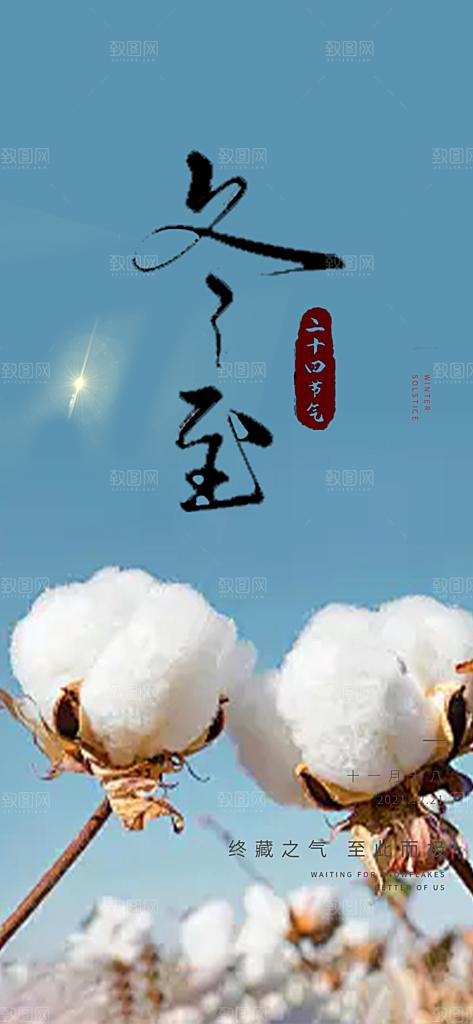 传统二十四节气冬至宣传活动海报