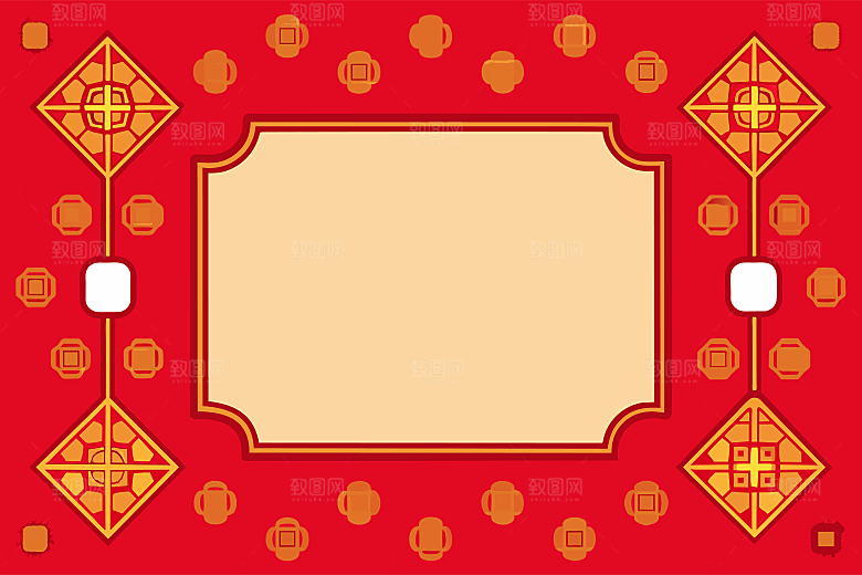 2025蛇年新年春节灯笼红色插画素材