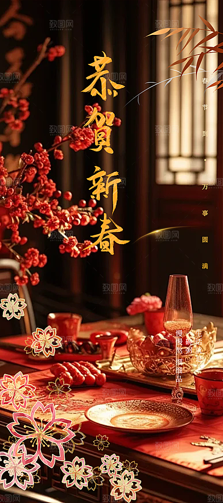 蛇年喜庆新春活动海报