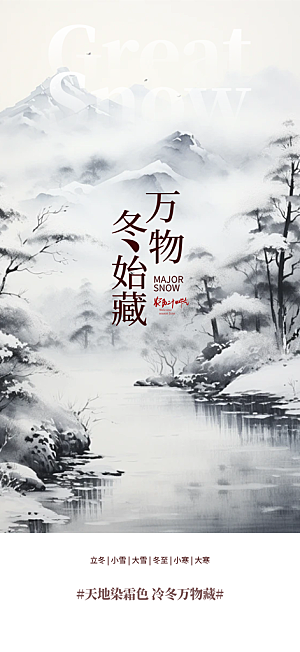 二十四节气大雪宣传活动海报