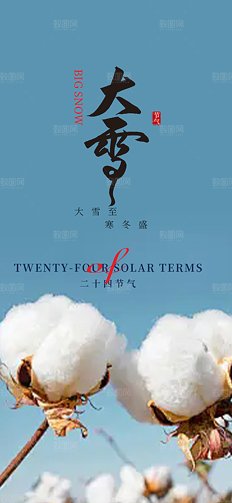 传统二十四节气大雪宣传活动海报