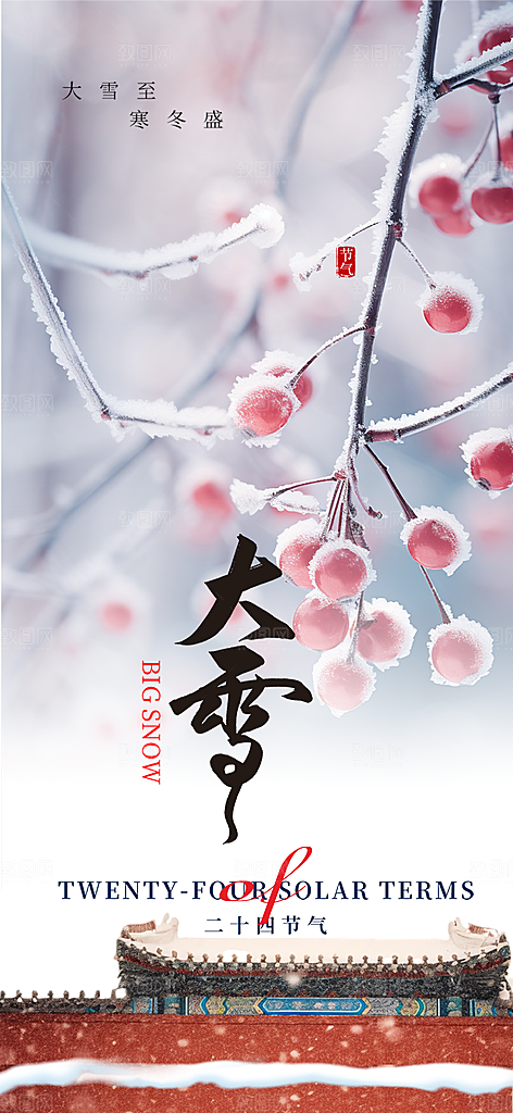传统二十四节气大雪宣传活动海报