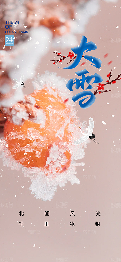 传统二十四节气大雪宣传活动海报