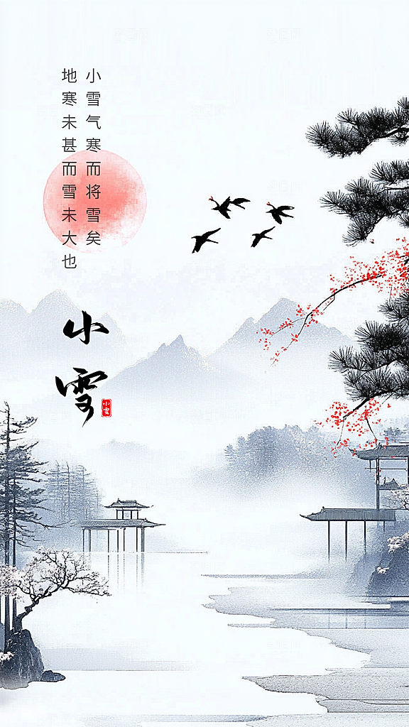 小雪大气简约节日节气创意唯美海报