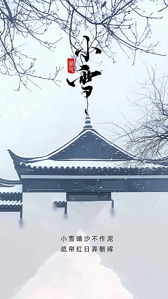 小雪大气简约节日节气创意唯美海报