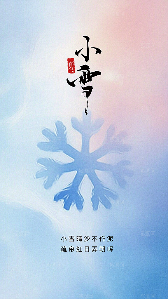 小雪大气简约节日节气创意唯美海报