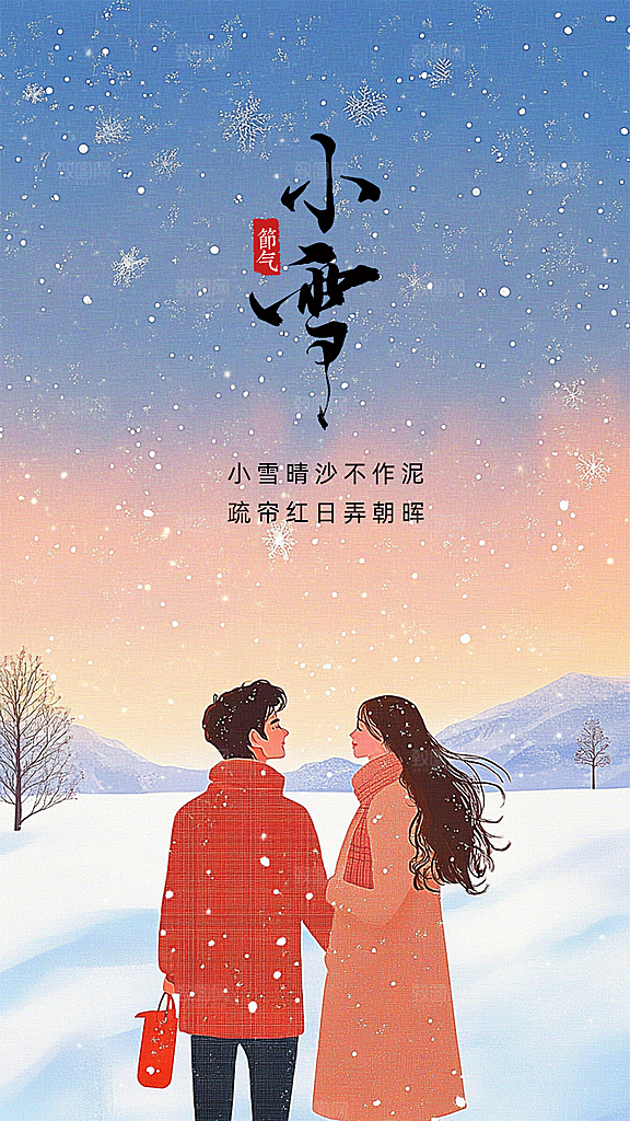 小雪大气简约节日节气创意唯美海报