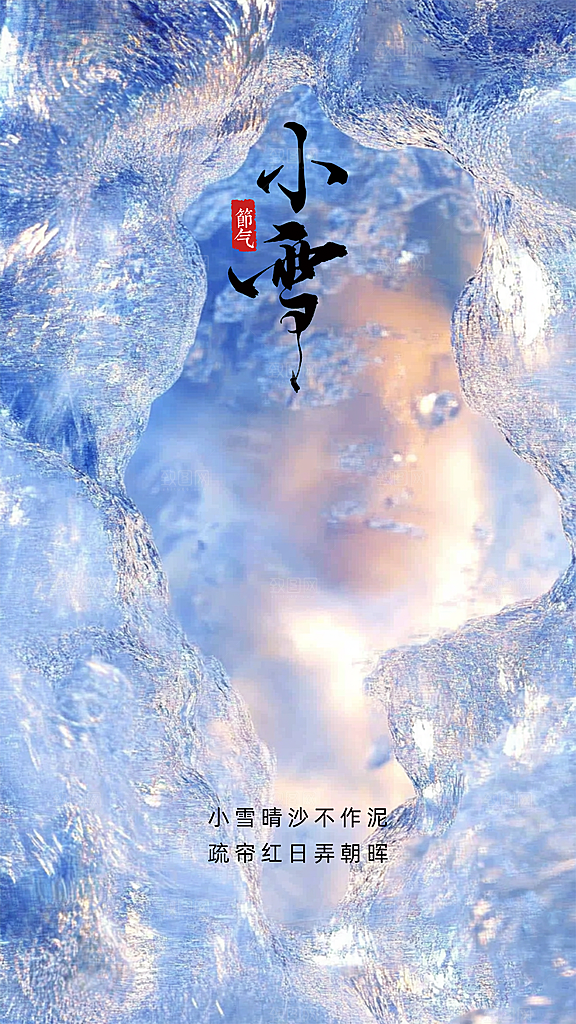 小雪大气唯美创意节气节日简约海报