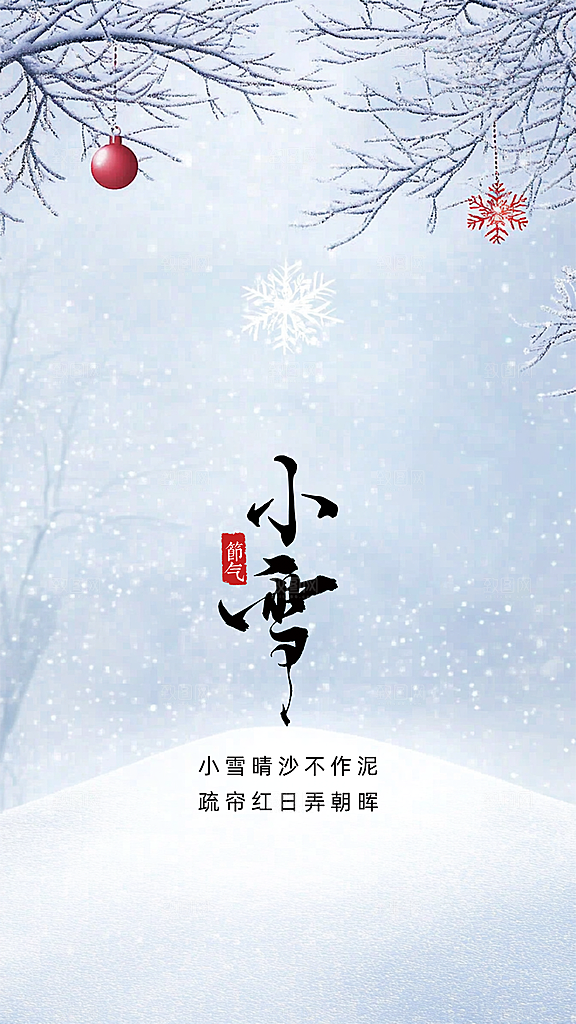 小雪简约节日创意节气唯美大气海报