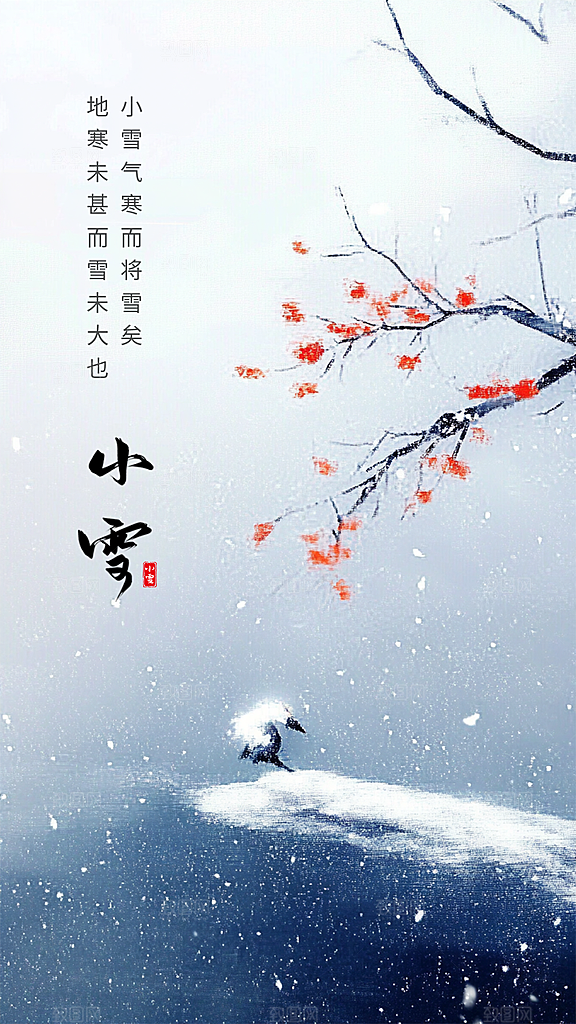 小雪简约节日创意节气唯美大气海报