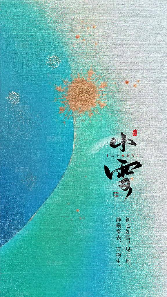 小雪创意节日唯美节气简约大气海报