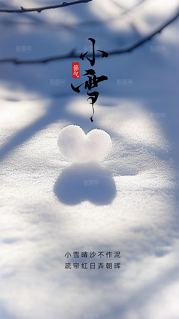 小雪创意节日唯美节气简约大气海报