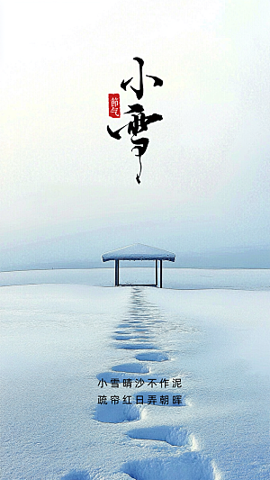小雪节日大气简约创意唯美节气海报