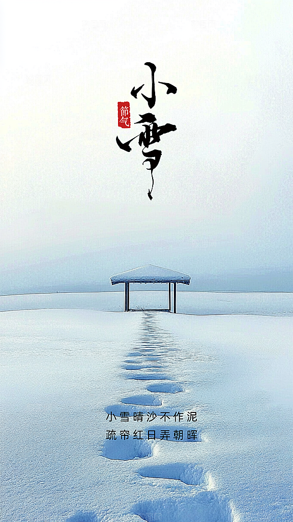 小雪节日大气简约创意唯美节气海报