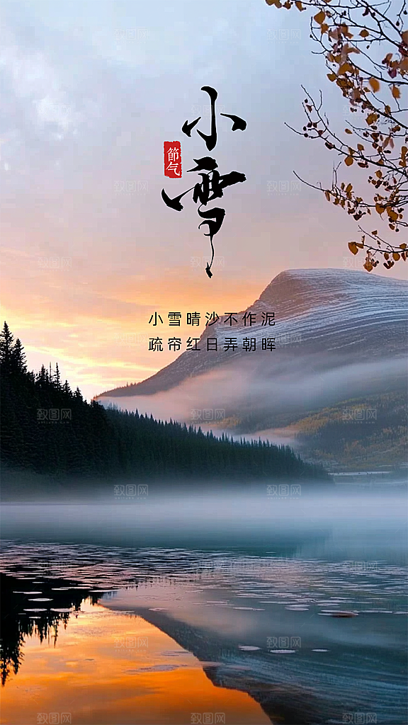 小雪节日大气简约创意唯美节气海报
