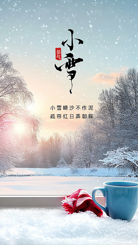 小雪节日大气简约创意唯美节气海报
