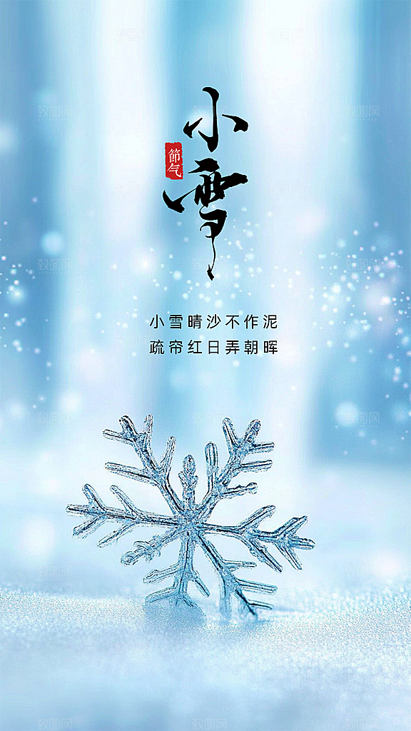 小雪节日大气简约创意唯美节气海报
