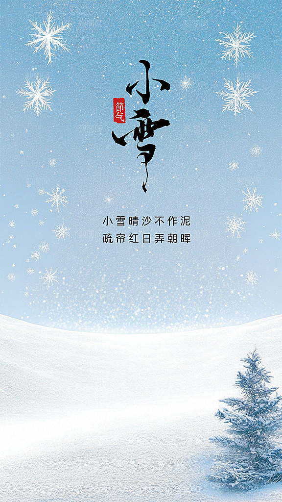 小雪节日大气简约创意唯美节气海报