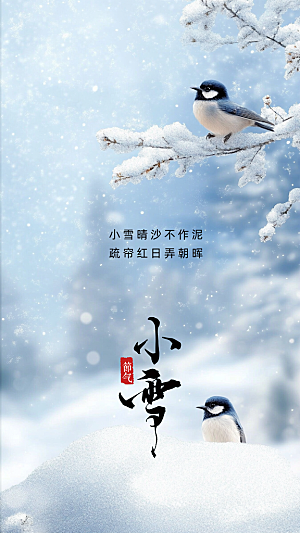 小雪大气简约唯美节气创意节日海报
