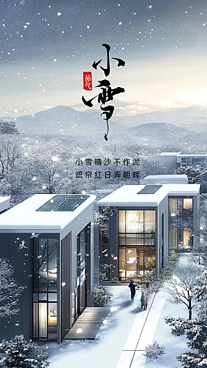小雪大气简约唯美节气创意节日海报